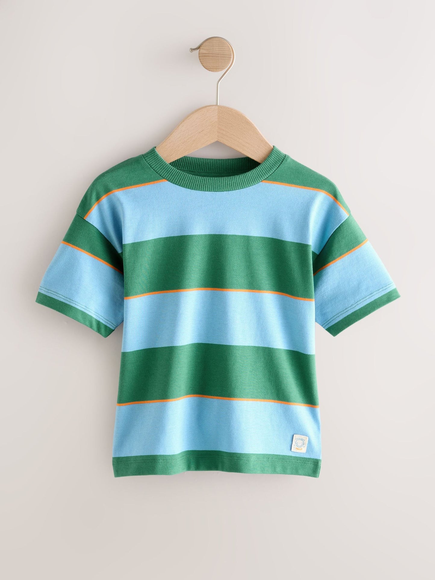 Blue/Green/Orange Short Sleeve Stripe T-Shirt (3mths-7yrs) (3mths-7yrs) image 3