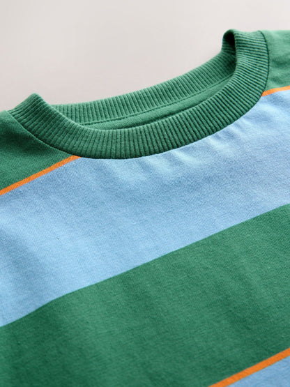 Blue/Green/Orange Short Sleeve Stripe T-Shirt (3mths-7yrs) (3mths-7yrs) image 5