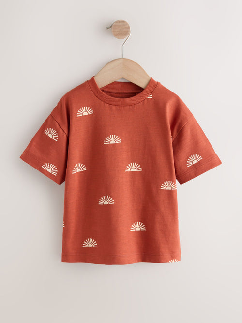 Rust Red Sun Short Sleeve All-Over Print T-Shirt (3 Month-7 Years) (3mths-7yrs) image 1