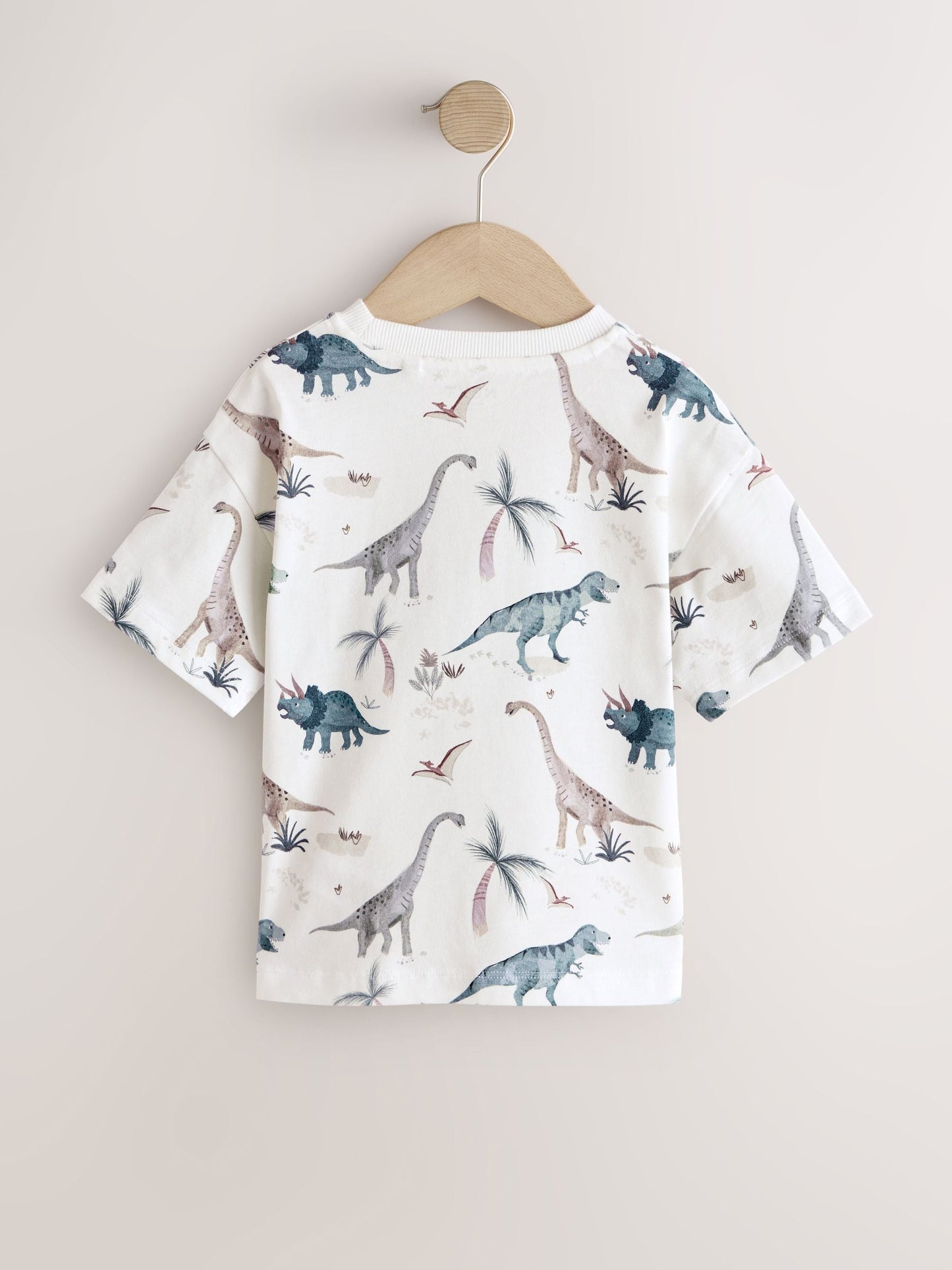 White Watercolour Dinosaurs Short Sleeve All-Over Print T-Shirt (3 Month-7 Years) (3mths-7yrs) image 6