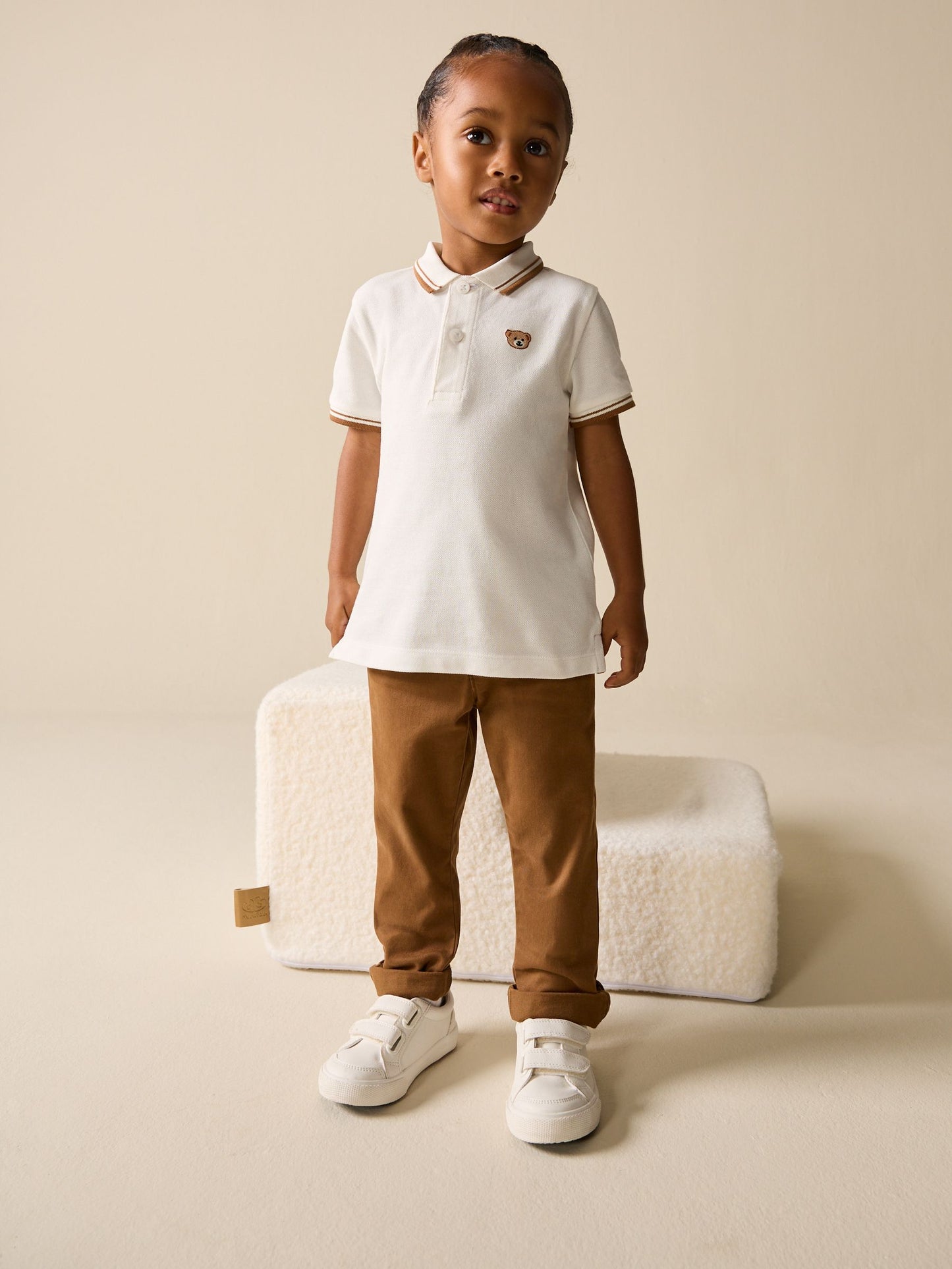 Dsiney Kidz - White Bear Embroidery Short Sleeve Polo Shirt (3mths-7yrs) image 2
