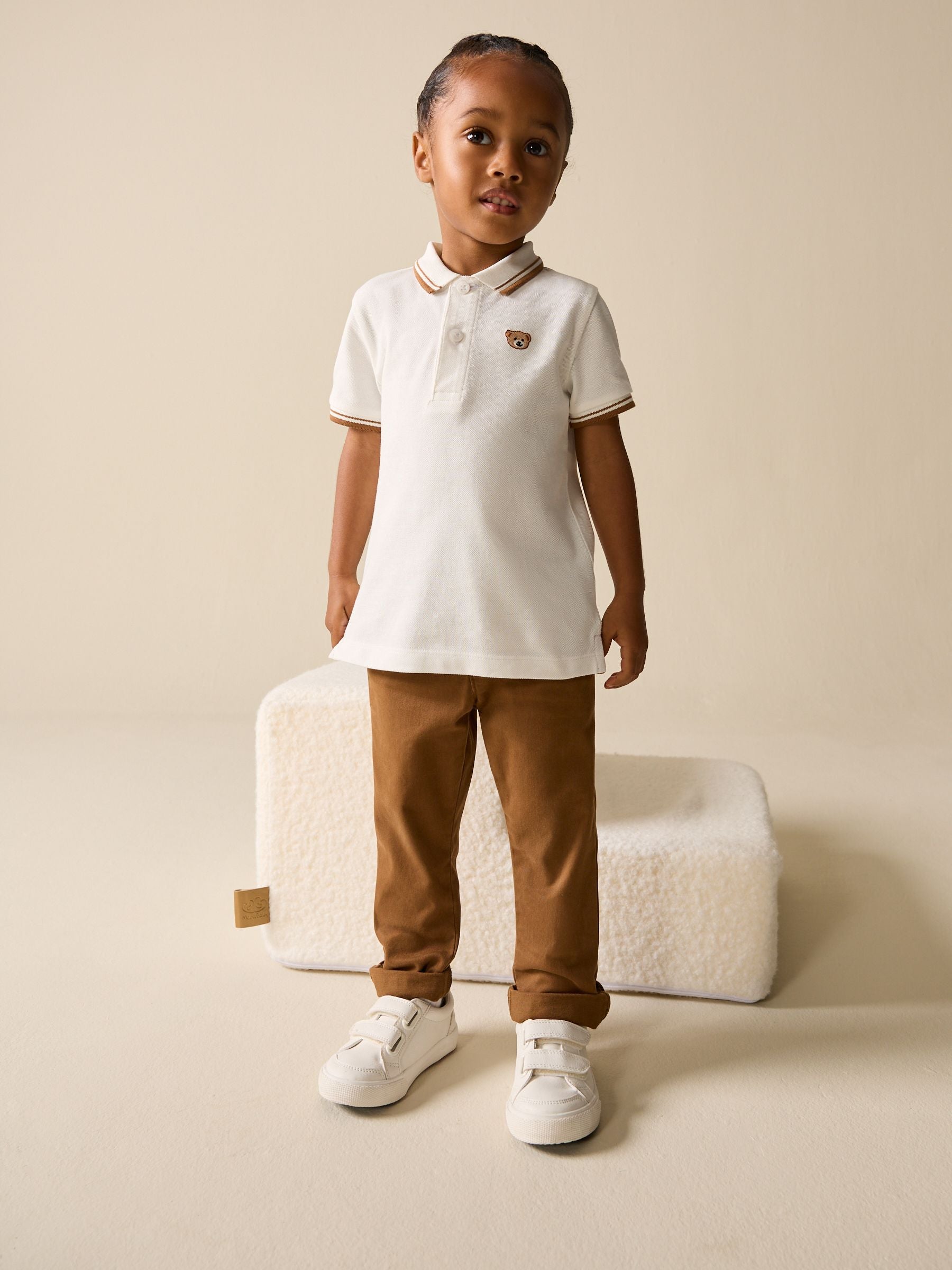 Dsiney Kidz - White Bear Embroidery Short Sleeve Polo Shirt (3mths-7yrs) image 2