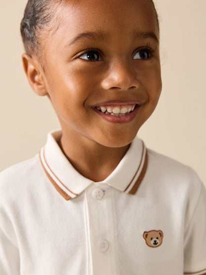Dsiney Kidz - White Bear Embroidery Short Sleeve Polo Shirt (3mths-7yrs) image 4