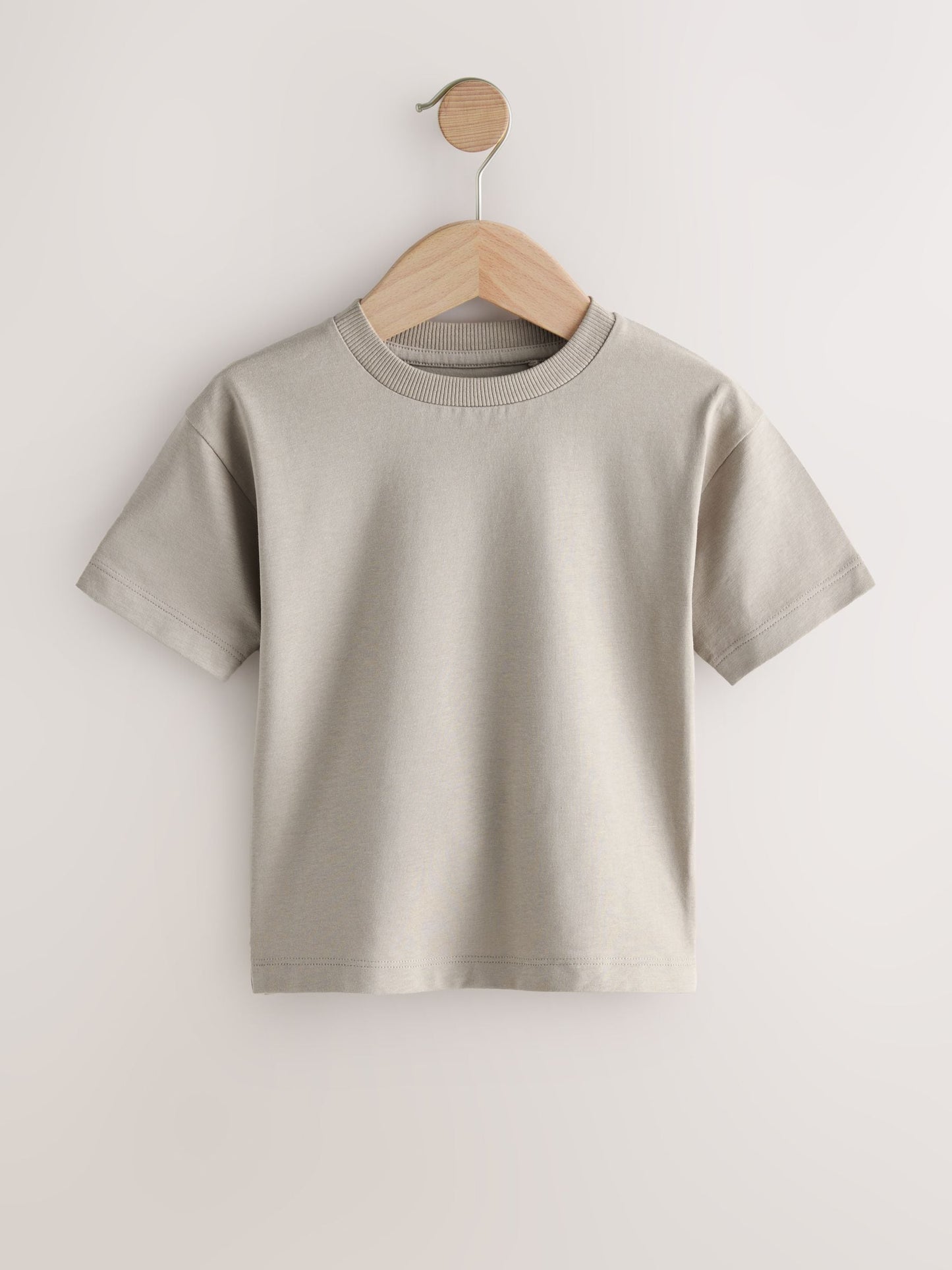 Black/Grey/Brown/Stone/White Relaxed Fit Short Sleeve T-Shirts 5 Pack (3mths-7yrs) image 4