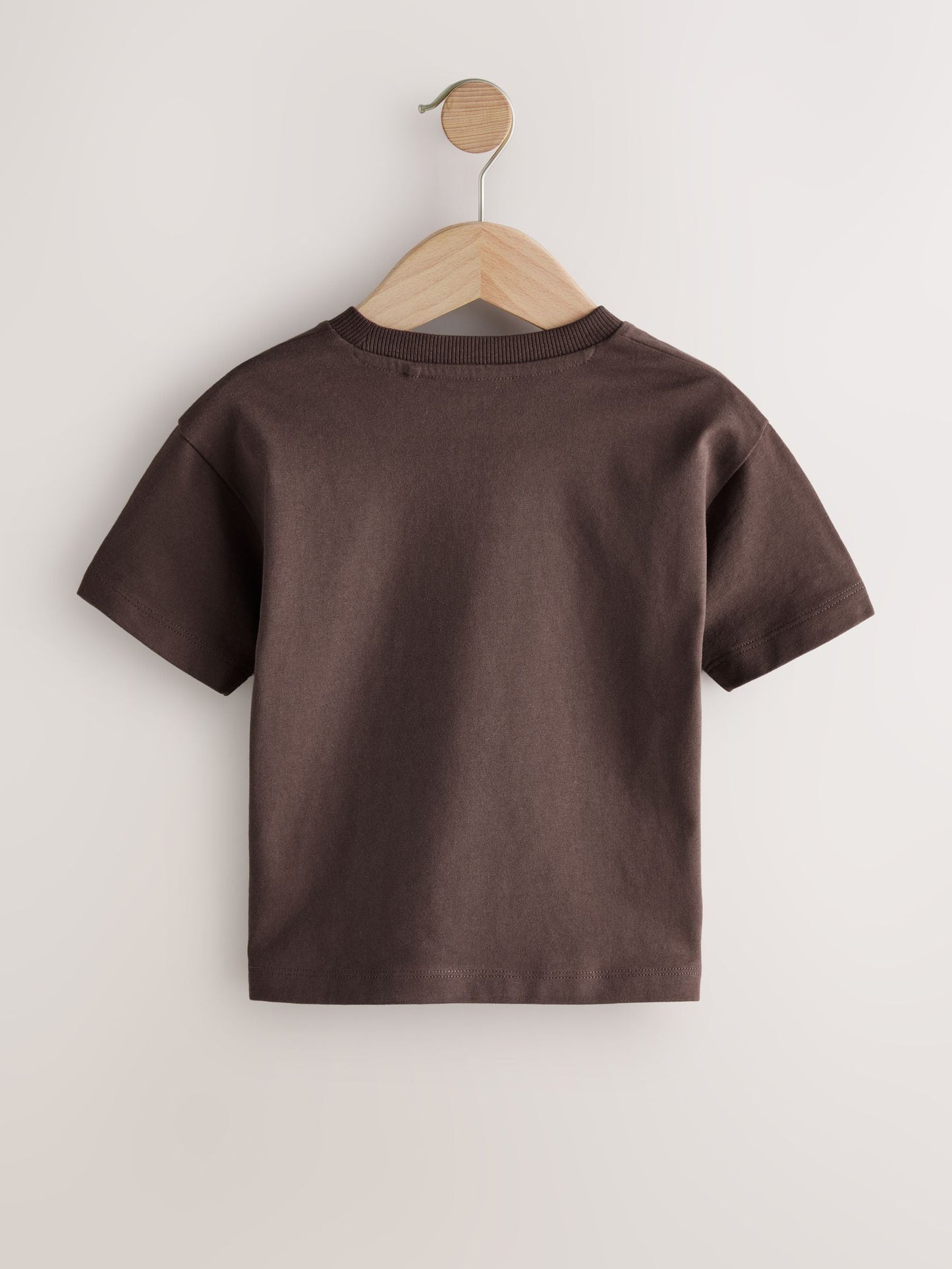 Black/Grey/Brown/Stone/White Relaxed Fit Short Sleeve T-Shirts 5 Pack (3mths-7yrs) image 5