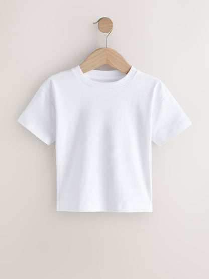 Black/Grey/Brown/Stone/White Relaxed Fit Short Sleeve T-Shirts 5 Pack (3mths-7yrs) image 6