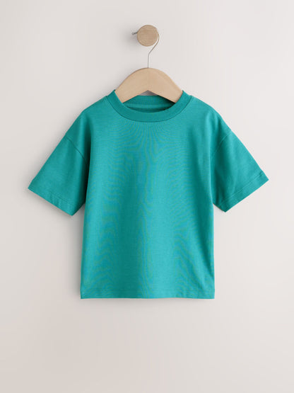 Charcoal/White/Blue/Orange/Green Relaxed Fit Short Sleeve T-Shirts 5 Pack (3mths-7yrs) image 2