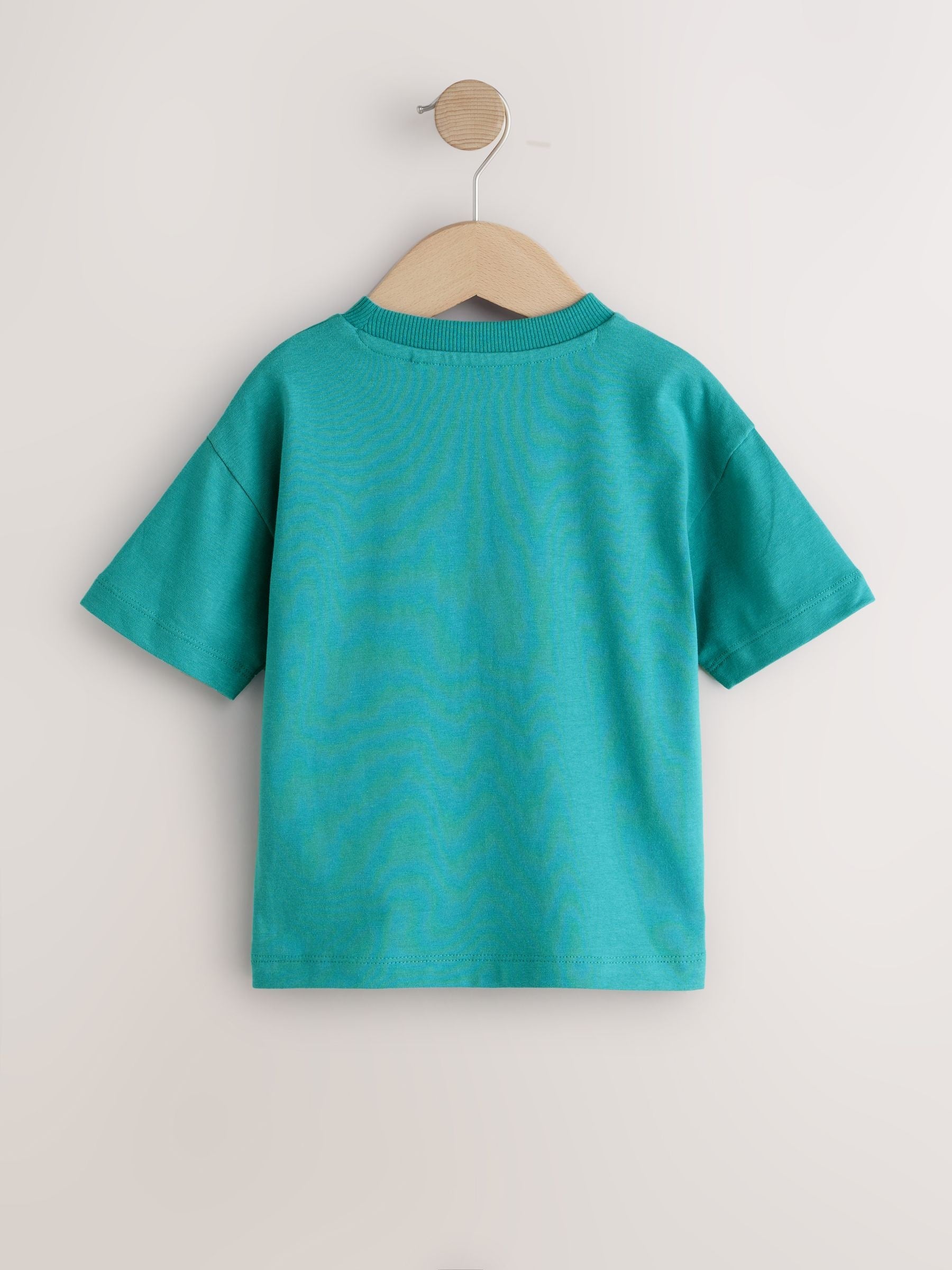 Charcoal/White/Blue/Orange/Green Relaxed Fit Short Sleeve T-Shirts 5 Pack (3mths-7yrs) image 3
