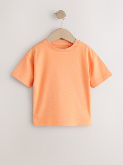 Charcoal/White/Blue/Orange/Green Relaxed Fit Short Sleeve T-Shirts 5 Pack (3mths-7yrs) image 4