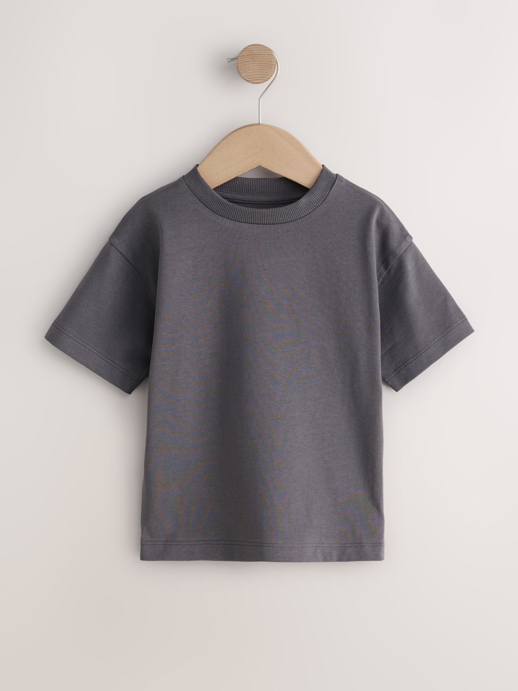 Charcoal/White/Blue/Orange/Green Relaxed Fit Short Sleeve T-Shirts 5 Pack (3mths-7yrs) image 7