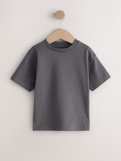 Charcoal/White/Blue/Orange/Green Relaxed Fit Short Sleeve T-Shirts 5 Pack (3mths-7yrs) image 7
