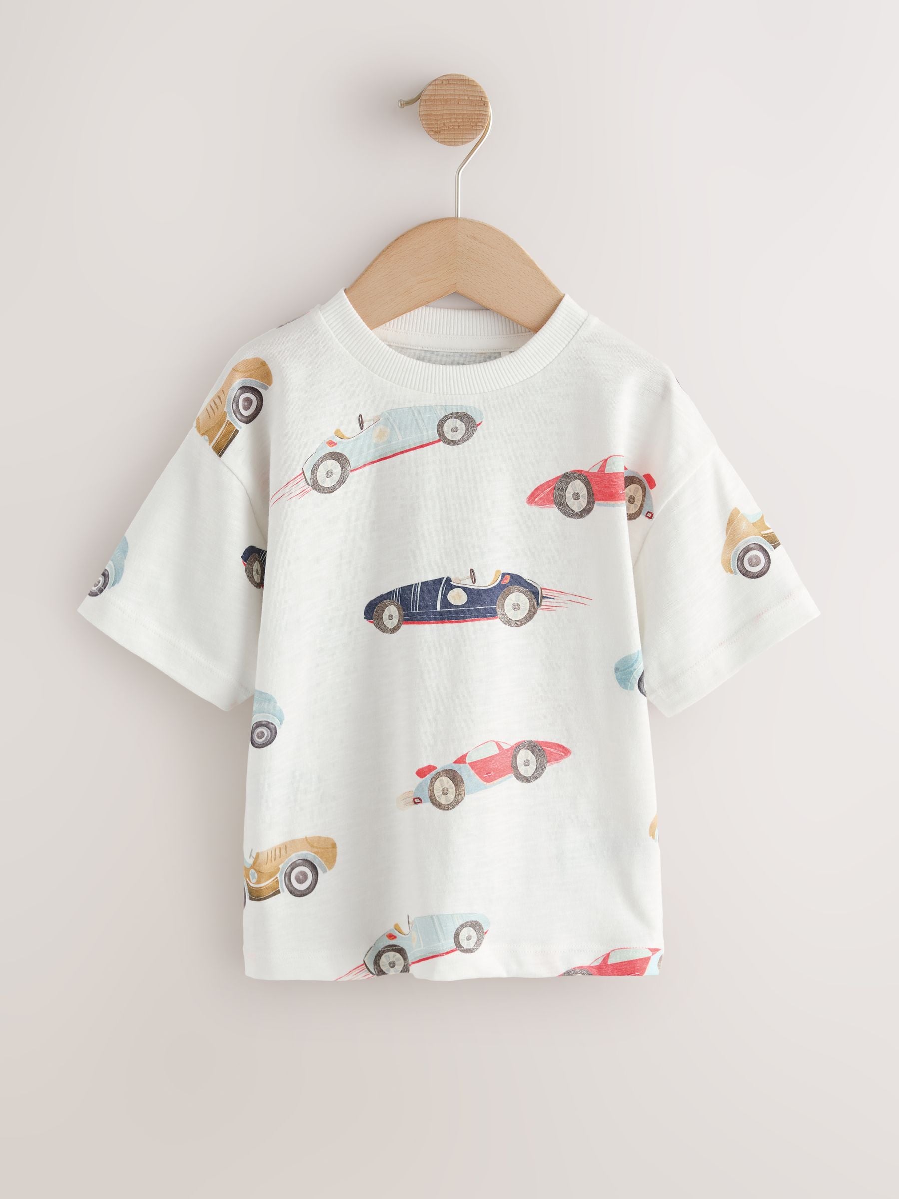 White Watercolour Car Short Sleeve All-Over Print T-Shirt (3 Month-7 Years) (3mths-7yrs) image 6