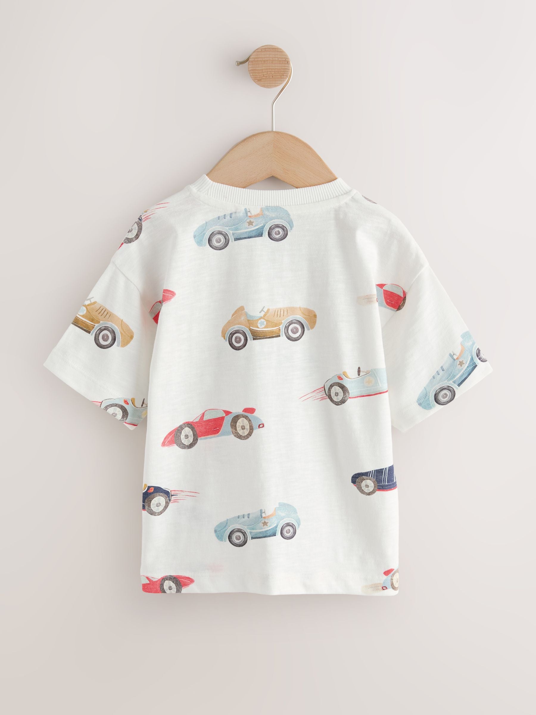 White Watercolour Car Short Sleeve All-Over Print T-Shirt (3 Month-7 Years) (3mths-7yrs) image 7