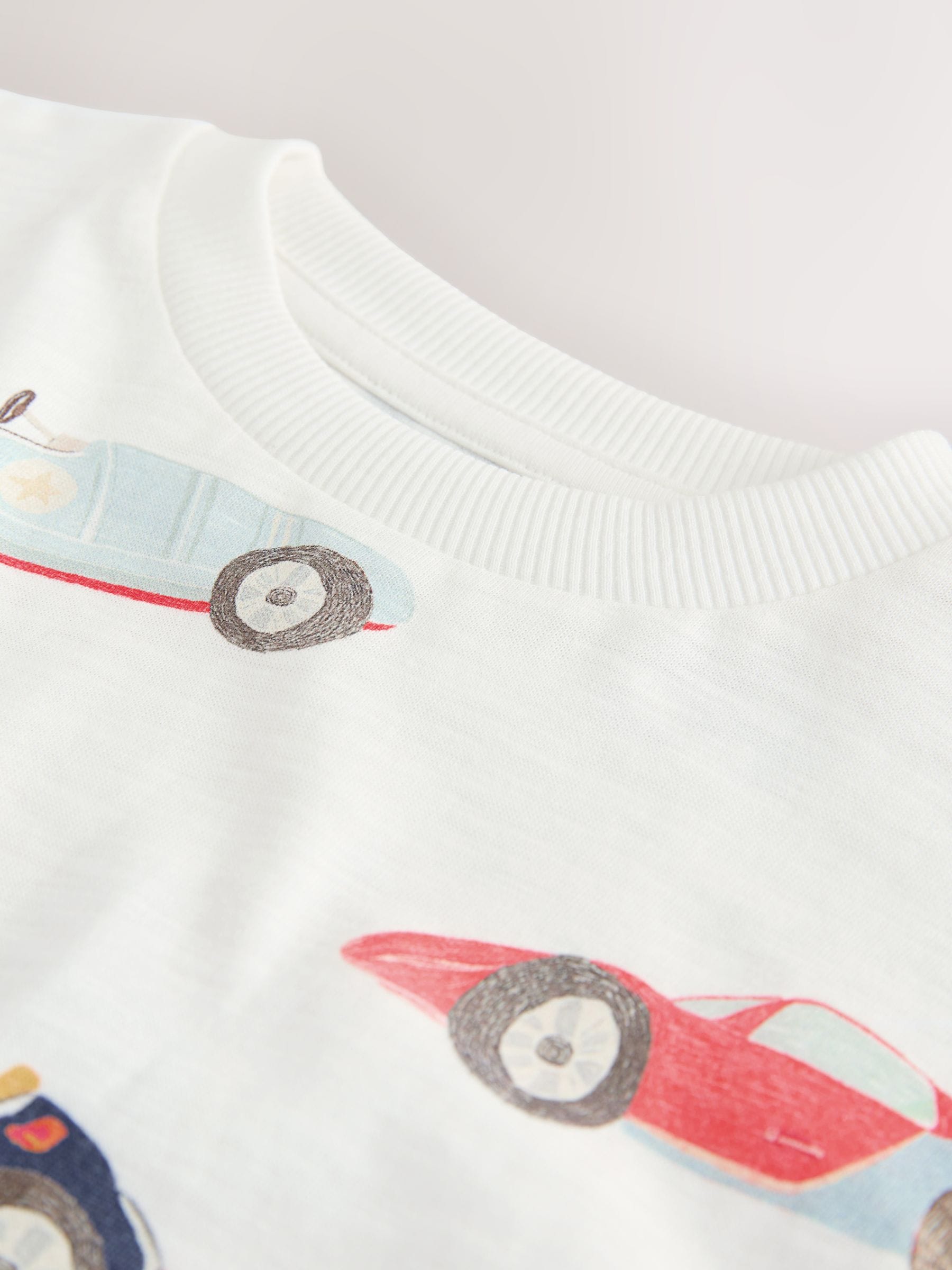 White Watercolour Car Short Sleeve All-Over Print T-Shirt (3 Month-7 Years) (3mths-7yrs) image 8