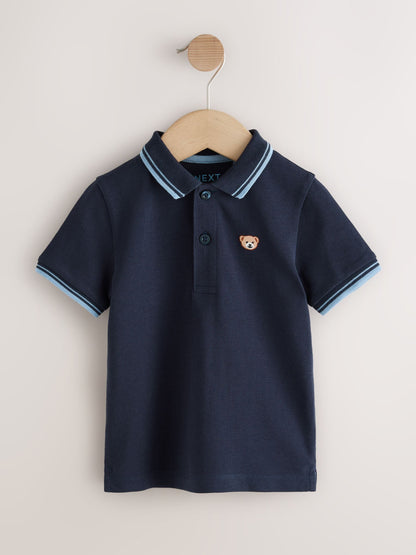 Dsiney Kidz - Navy Blue Bear Embroidery Short Sleeve Polo Shirt (3mths-7yrs) image 1