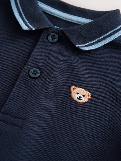 Dsiney Kidz - Navy Blue Bear Embroidery Short Sleeve Polo Shirt (3mths-7yrs) image 3