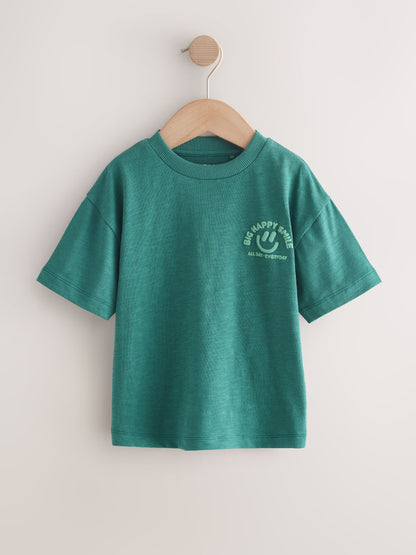 Green/Charcoal/Stone/Pink/Brown Small Short Sleeve Graphic T-Shirts 5 Pack (3mths-7yrs) image 4