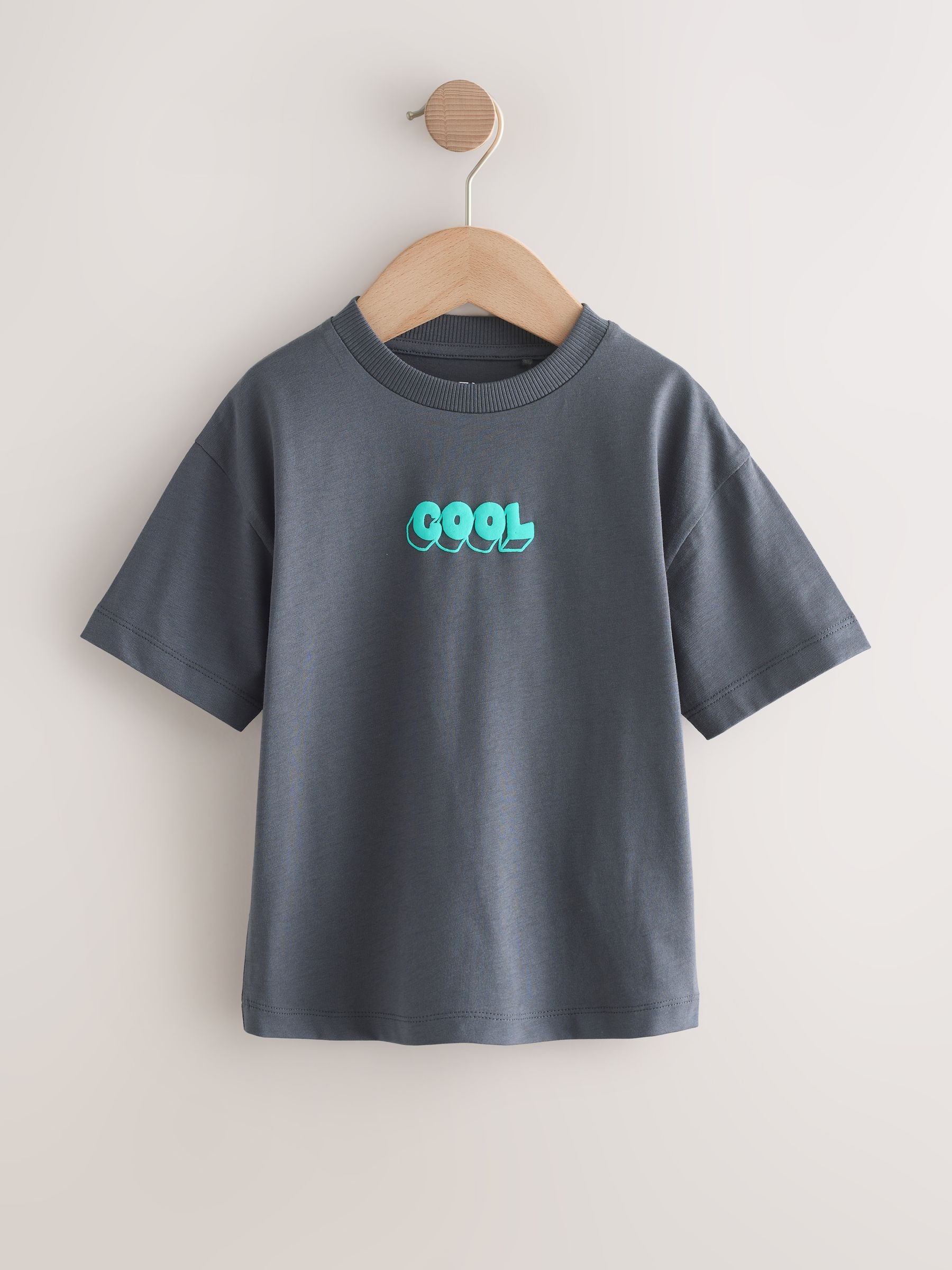 Green/Charcoal/Stone/Pink/Brown Small Short Sleeve Graphic T-Shirts 5 Pack (3mths-7yrs) image 5