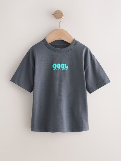 Green/Charcoal/Stone/Pink/Brown Small Short Sleeve Graphic T-Shirts 5 Pack (3mths-7yrs) image 5