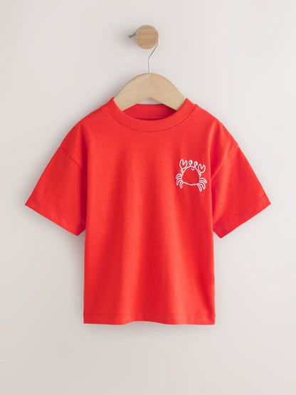 White/Blue/Red/Yellow Slogan Short Sleeve Graphic T-Shirts 4 Pack (3mths-7yrs) image 4