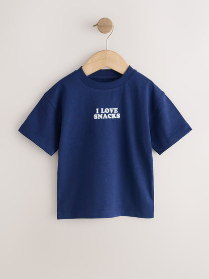 Blue/Charcoal/Green/Brown/Grey Small Short Sleeve Graphic T-Shirts 5 Pack (3mths-7yrs) image 4