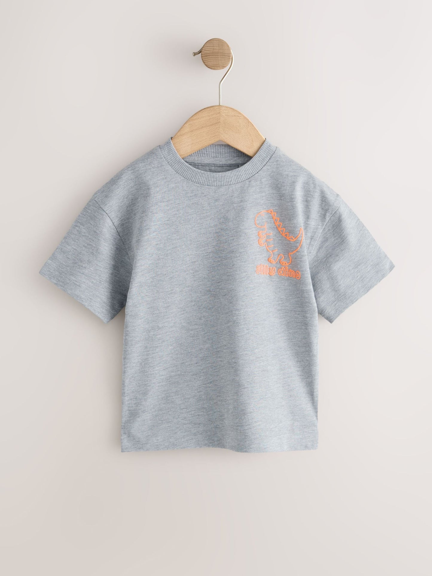 Blue/Charcoal/Green/Brown/Grey Small Short Sleeve Graphic T-Shirts 5 Pack (3mths-7yrs) image 6