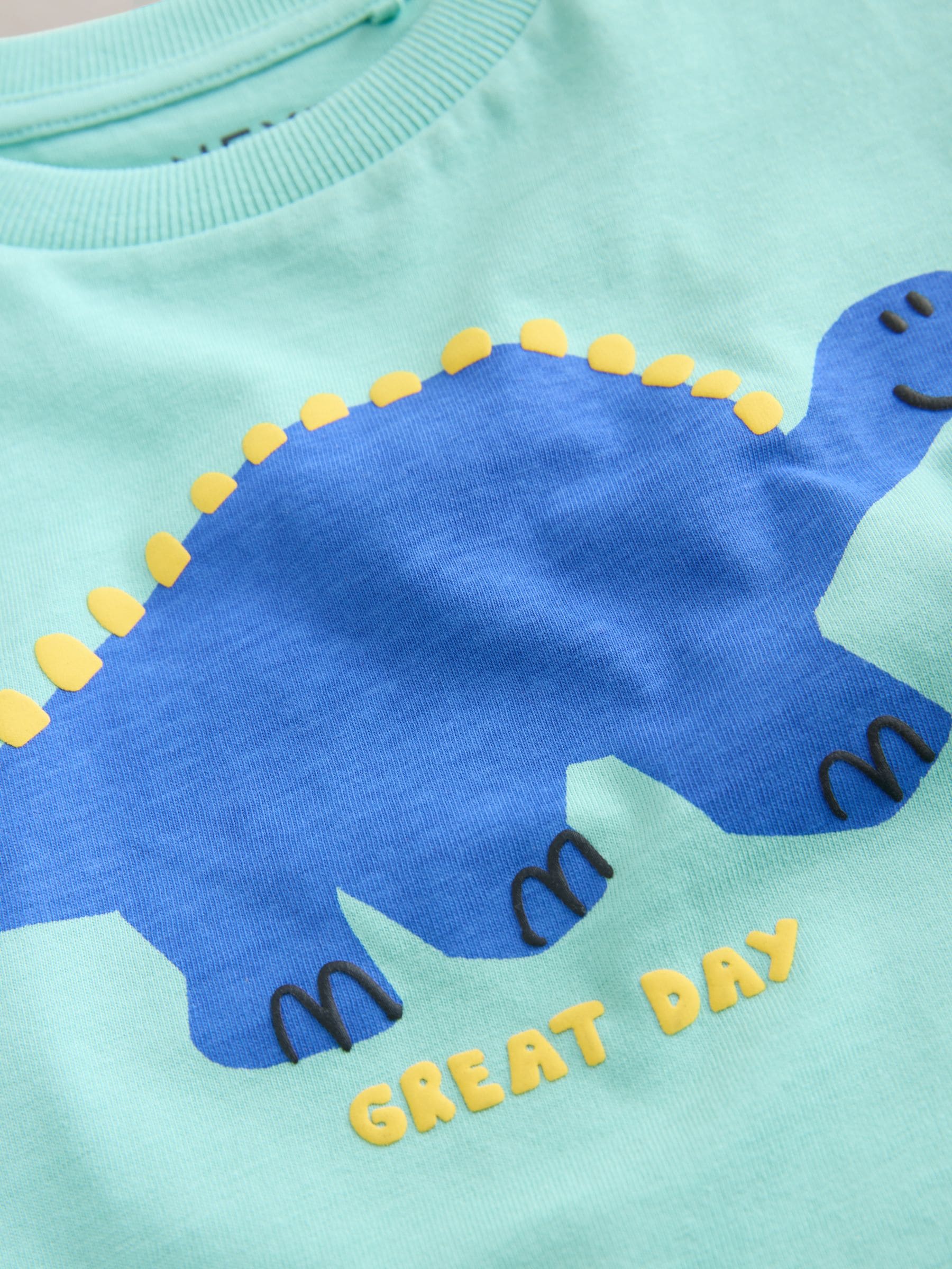 Yellow Dinosaur Short Sleeve All Over Graphic Print T-Shirts 3 Pack (3mths-7yrs) image 8
