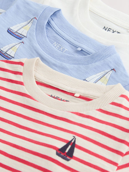 Blue Boat Short Sleeve Graphic T-Shirts 3 Pack (3mths-7yrs) image 6