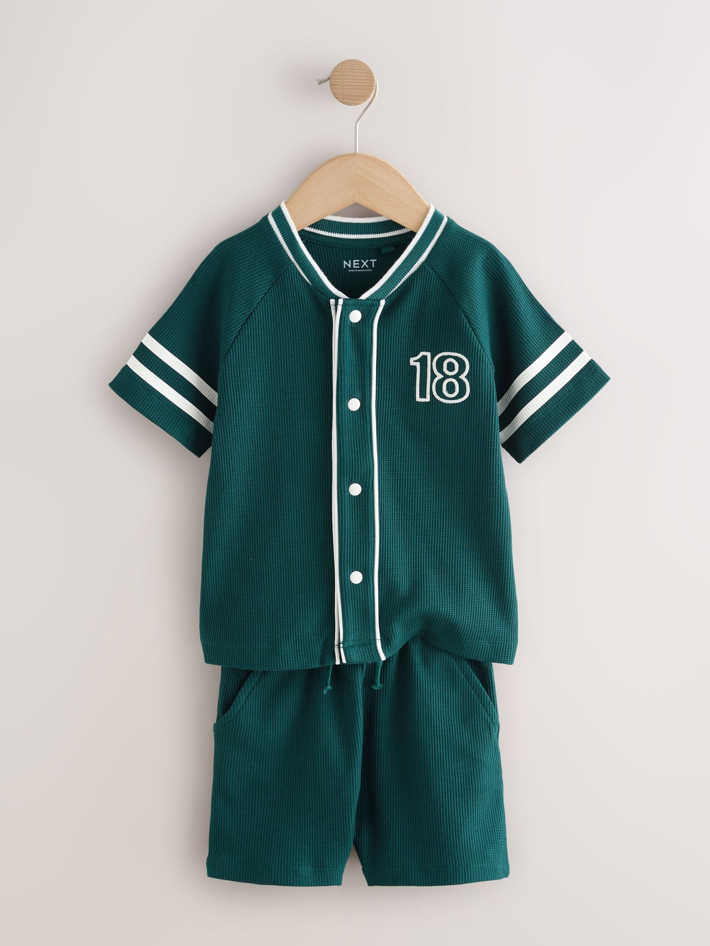Teal Blue Short Sleeve Varsity Shorts Set (3mths-7yrs) image 5