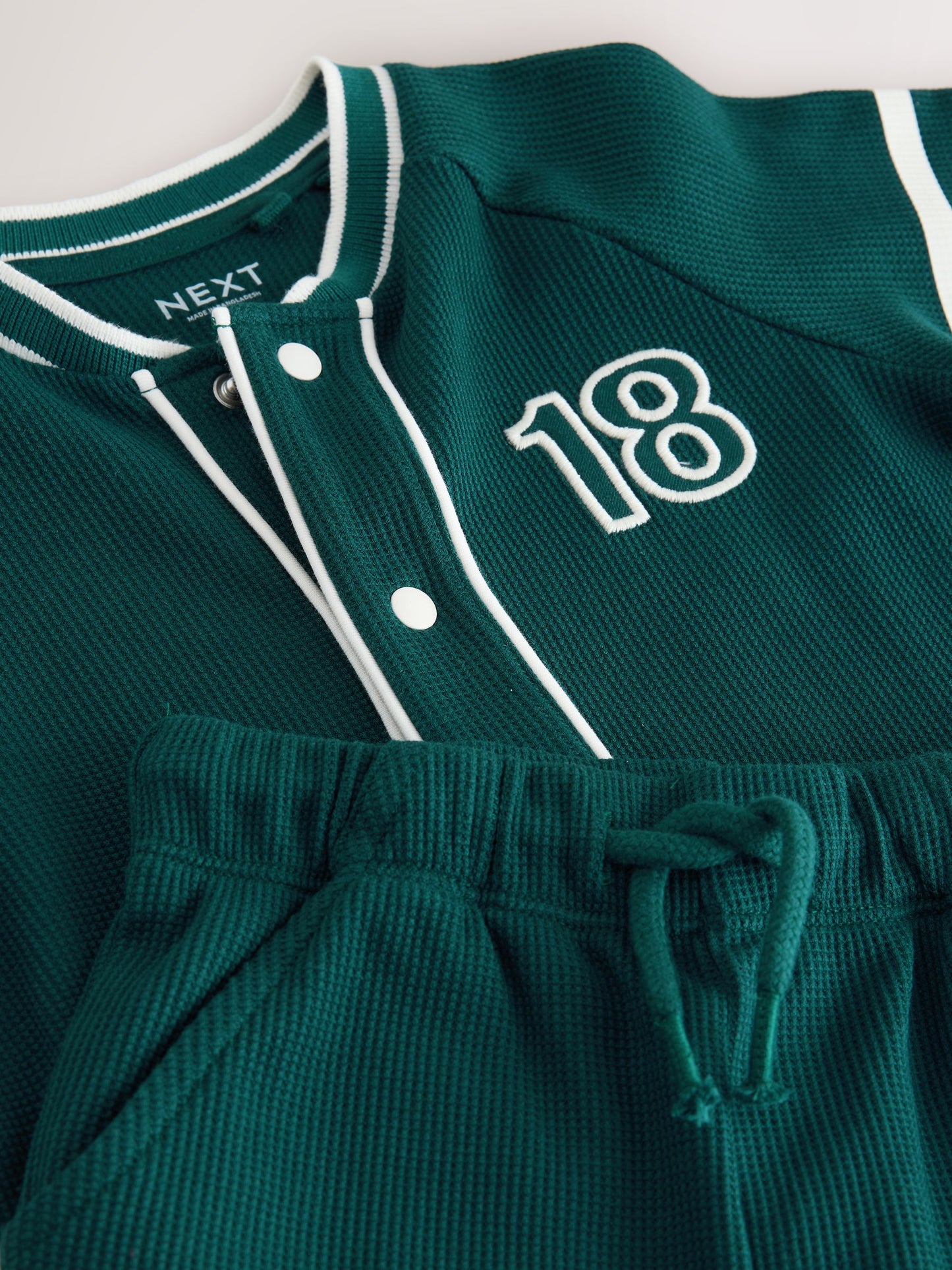Teal Blue Short Sleeve Varsity Shorts Set (3mths-7yrs) image 7