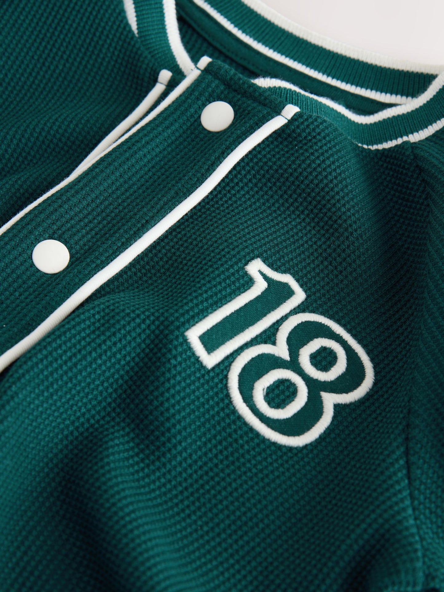 Teal Blue Short Sleeve Varsity Shorts Set (3mths-7yrs) image 8