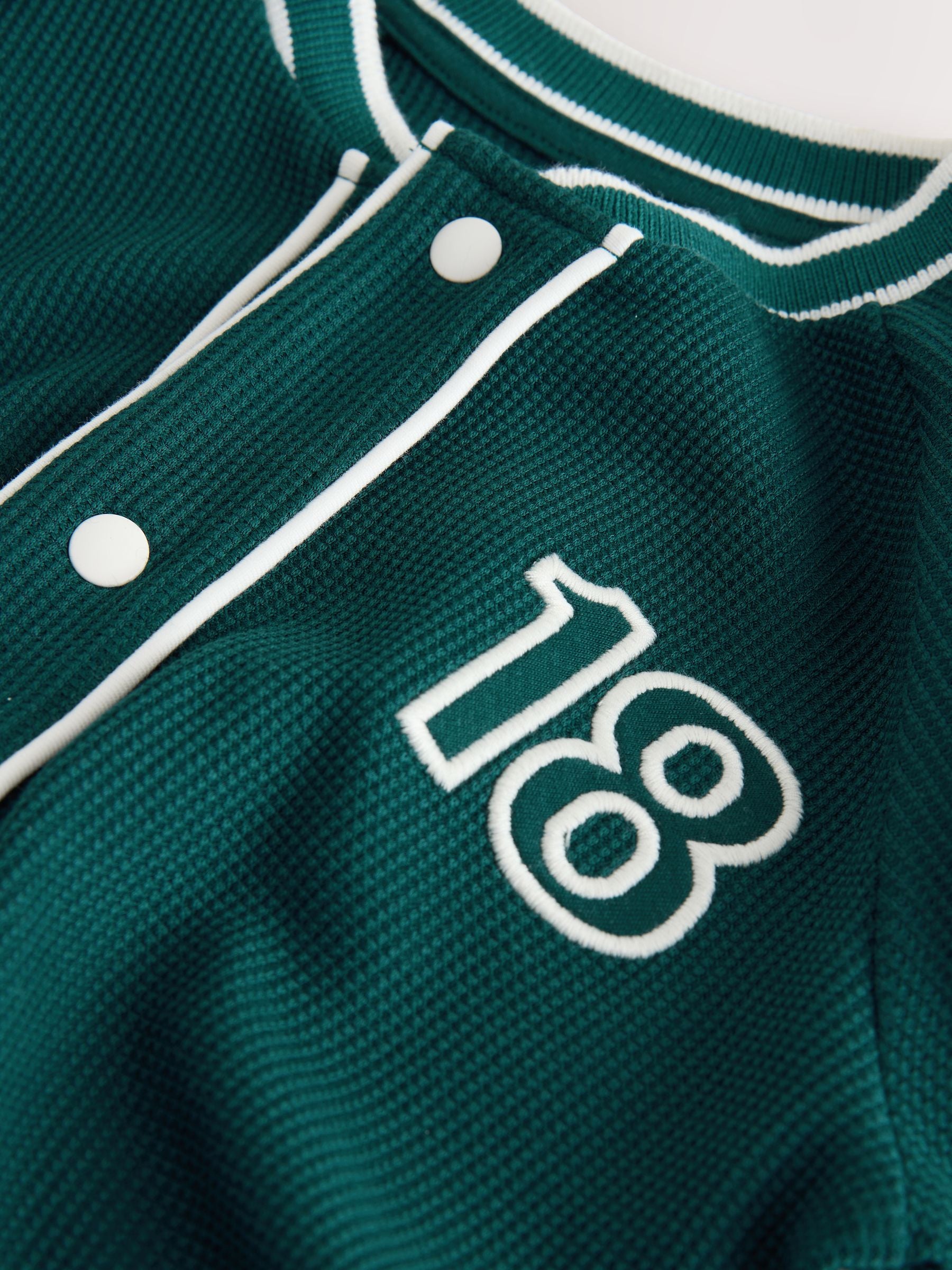 Teal Blue Short Sleeve Varsity Shorts Set (3mths-7yrs) image 8