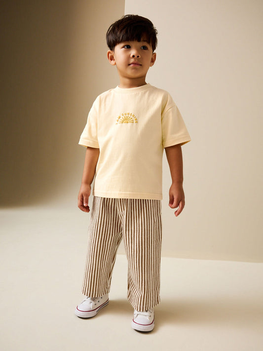 Yellow Sunshine Short Sleeve T-Shirt and Lightweight Joggers Set (3mths-7yrs) image 1