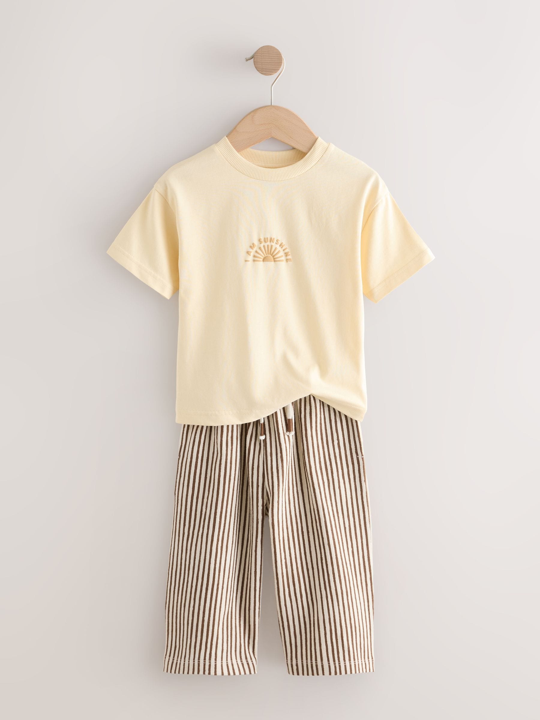 Yellow Sunshine Short Sleeve T-Shirt and Lightweight Joggers Set (3mths-7yrs) image 7