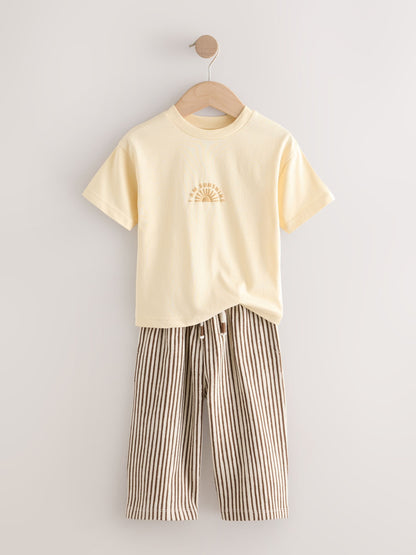 Yellow Sunshine Short Sleeve T-Shirt and Lightweight Joggers Set (3mths-7yrs) image 7