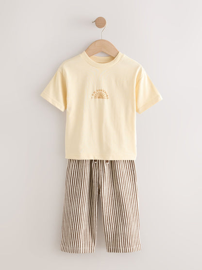Yellow Sunshine Short Sleeve T-Shirt and Lightweight Joggers Set (3mths-7yrs) image 8