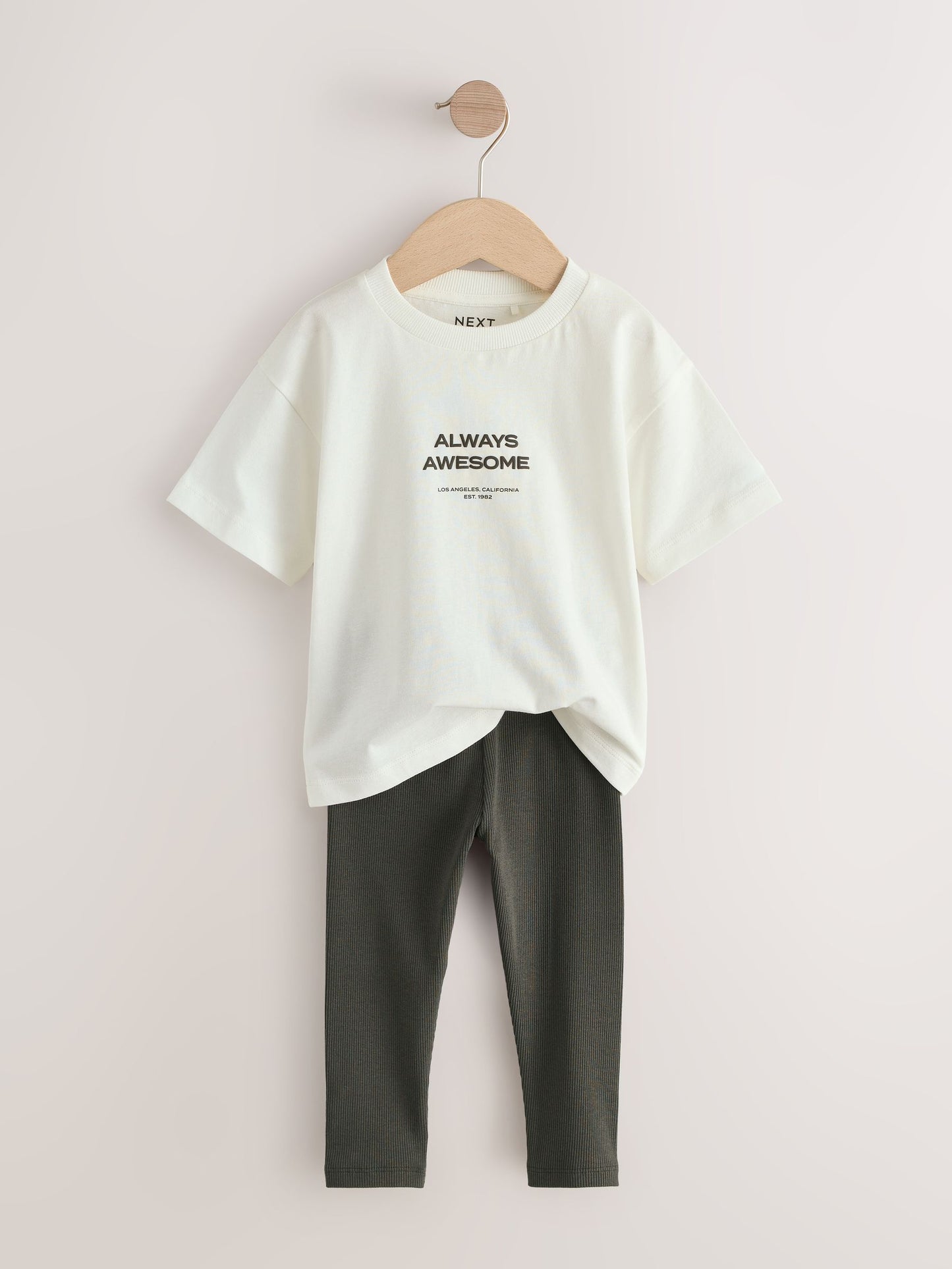 White Short Sleeves 100% Cotton T-Shirt and Leggings Set (3mths-7yrs) image 7