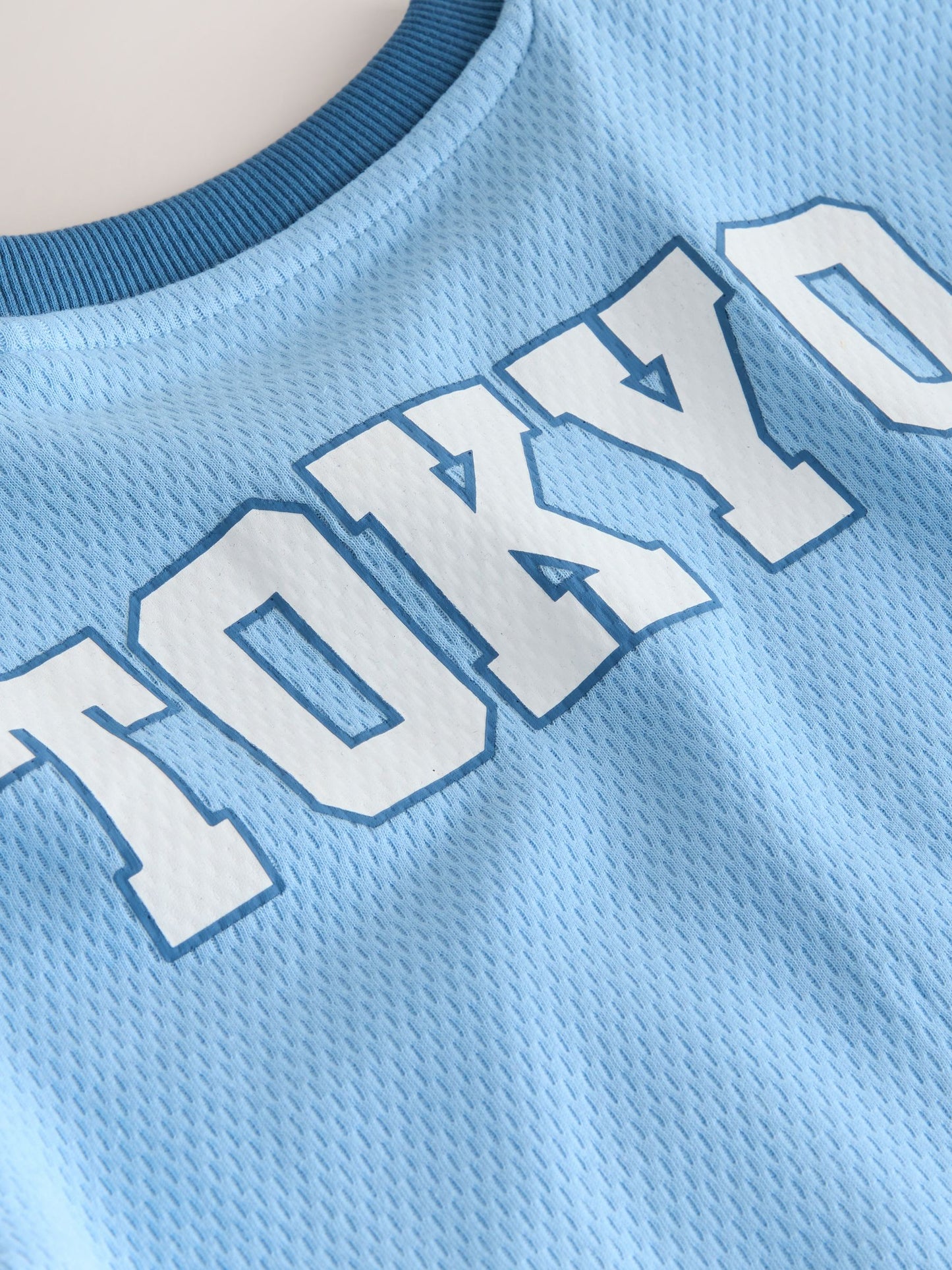 Light Blue Short Sleeve Varsity Shorts Set (3mths-7yrs) image 8