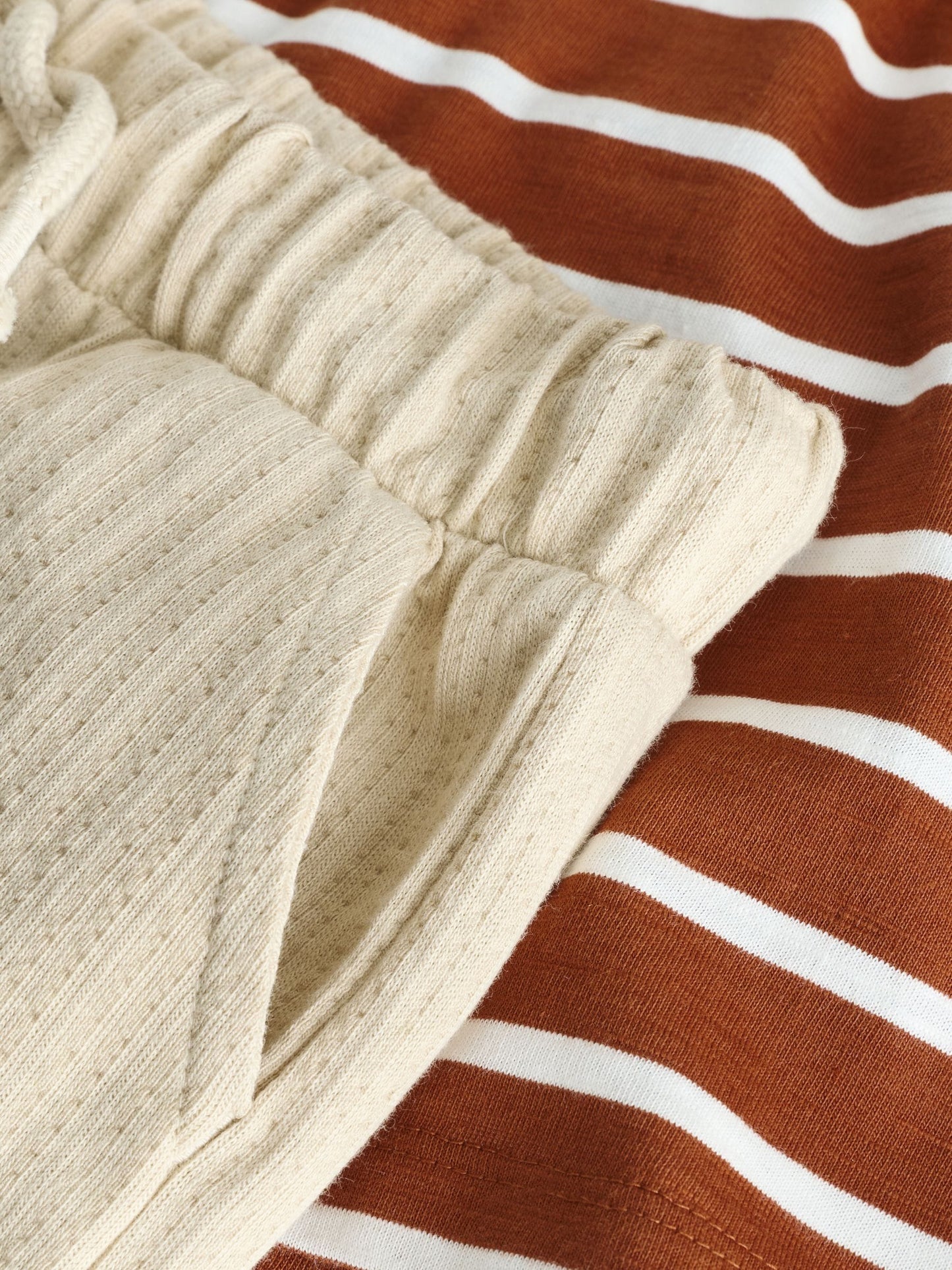 Rust Brown Stripe Padded Animals Short Sleeve T-Shirt and Shorts Set (3mths-7yrs) image 4
