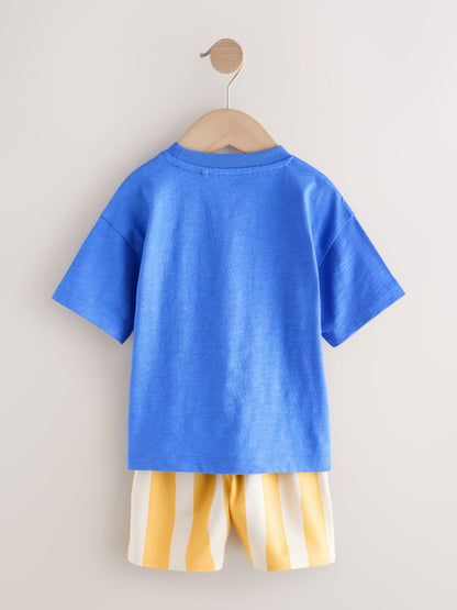 Blue Dinosaur Short Sleeve T-Shirt and Shorts Set (3mths-7yrs) image 3
