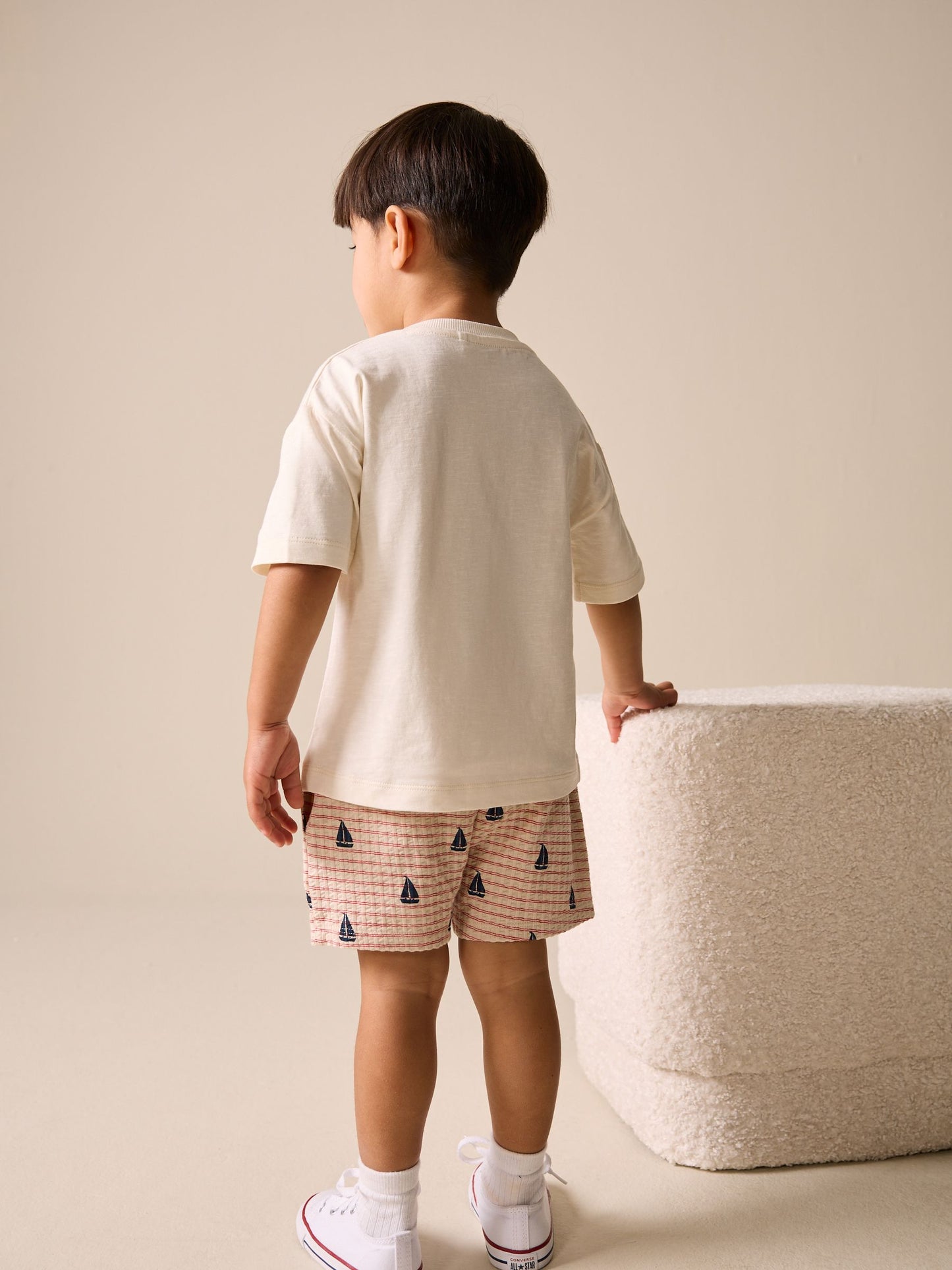 White Boat Embroidery Short Sleeve T-Shirt and Shorts Set (3mths-7yrs) image 3
