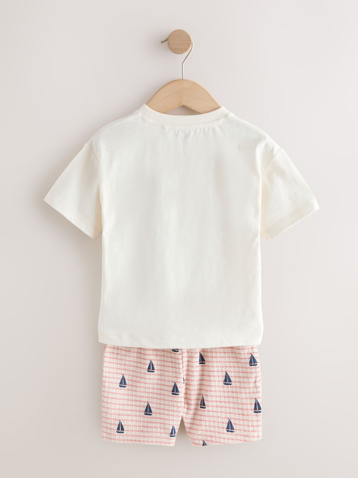 White Boat Embroidery Short Sleeve T-Shirt and Shorts Set (3mths-7yrs) image 7