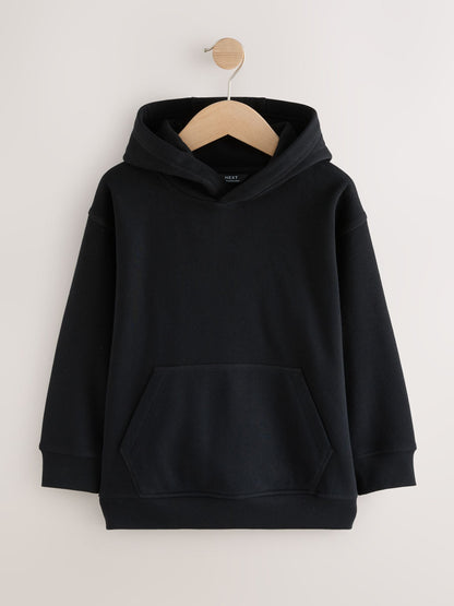 Black Plain Jersey Hoodie (3-16yrs)