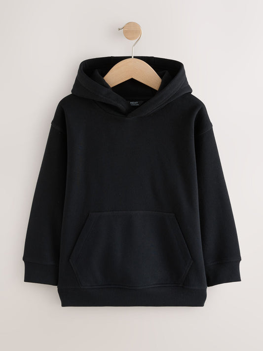 Black Plain Jersey Hoodie (3-16yrs)