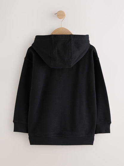 Black Plain Jersey Hoodie (3-16yrs)
