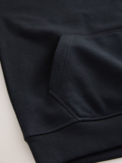 Black Plain Jersey Hoodie (3-16yrs)