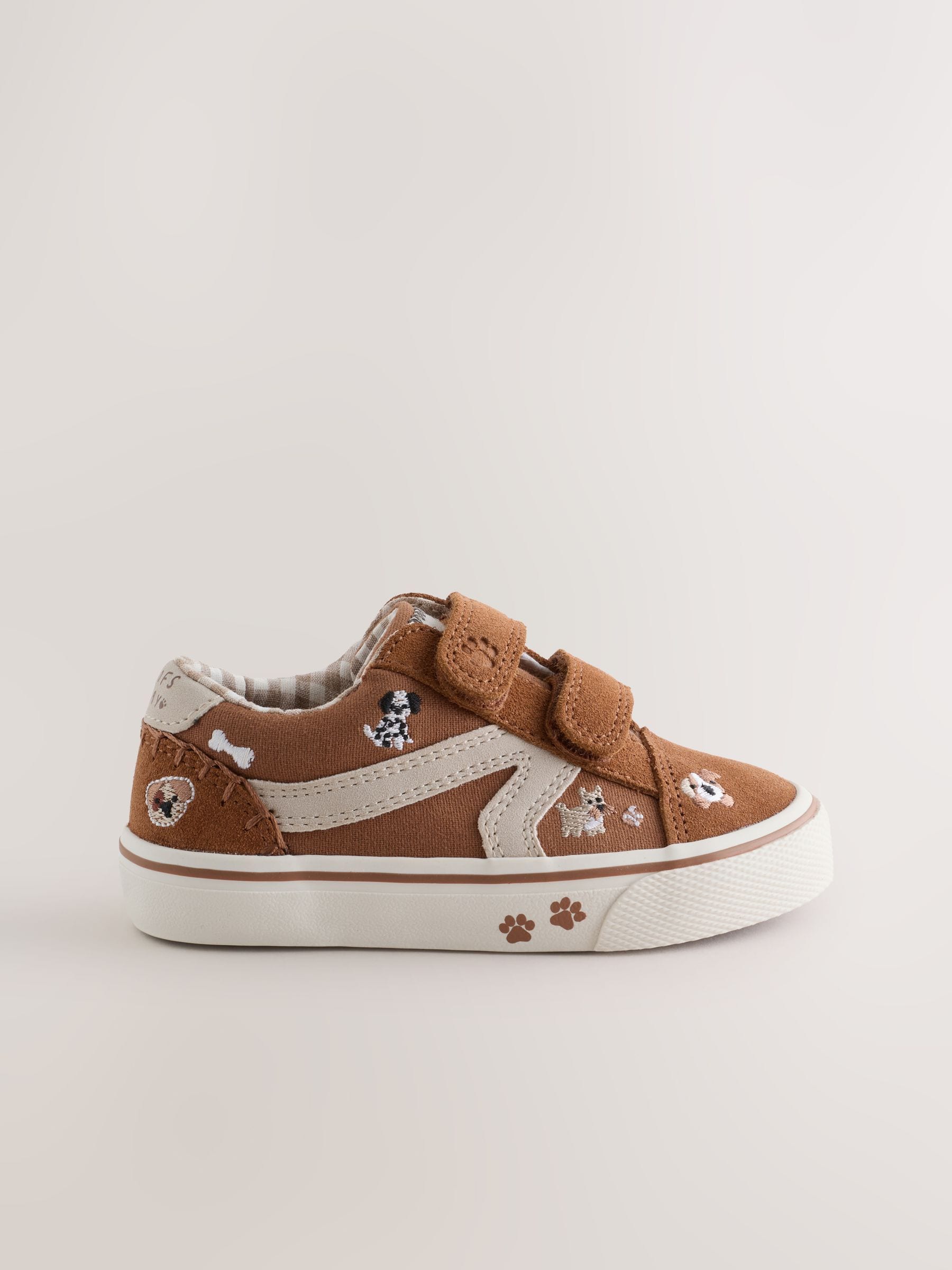 Tan Brown Dogs Standard Fit (F) Touch Fastening Trainers image 6