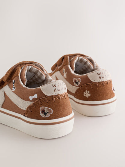 Tan Brown Dogs Standard Fit (F) Touch Fastening Trainers image 8