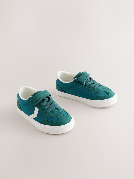 Dark Teal Standard Fit (F) Touch Fastening Elastic Lace Trainers image 2