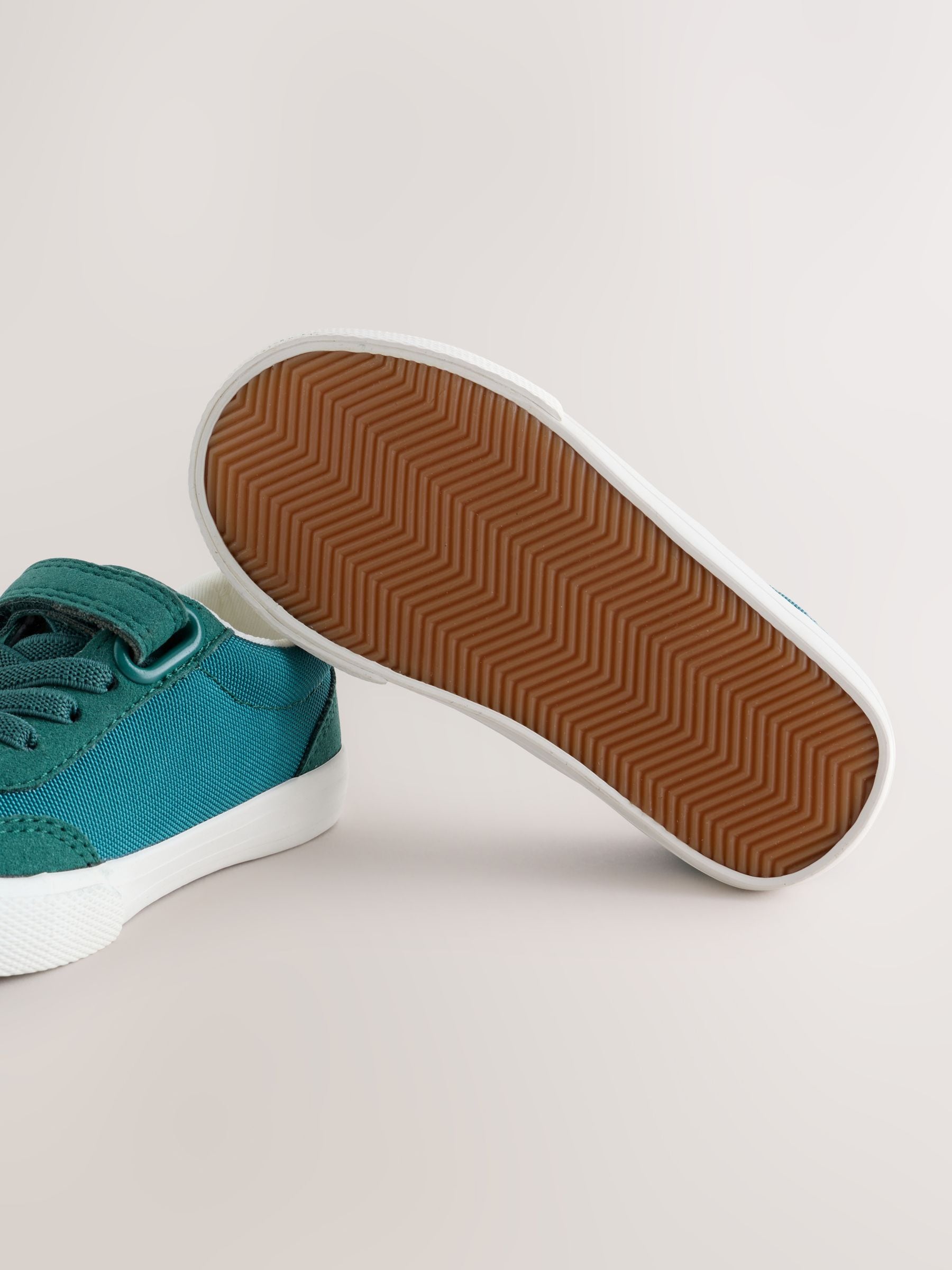 Dark Teal Standard Fit (F) Touch Fastening Elastic Lace Trainers image 5